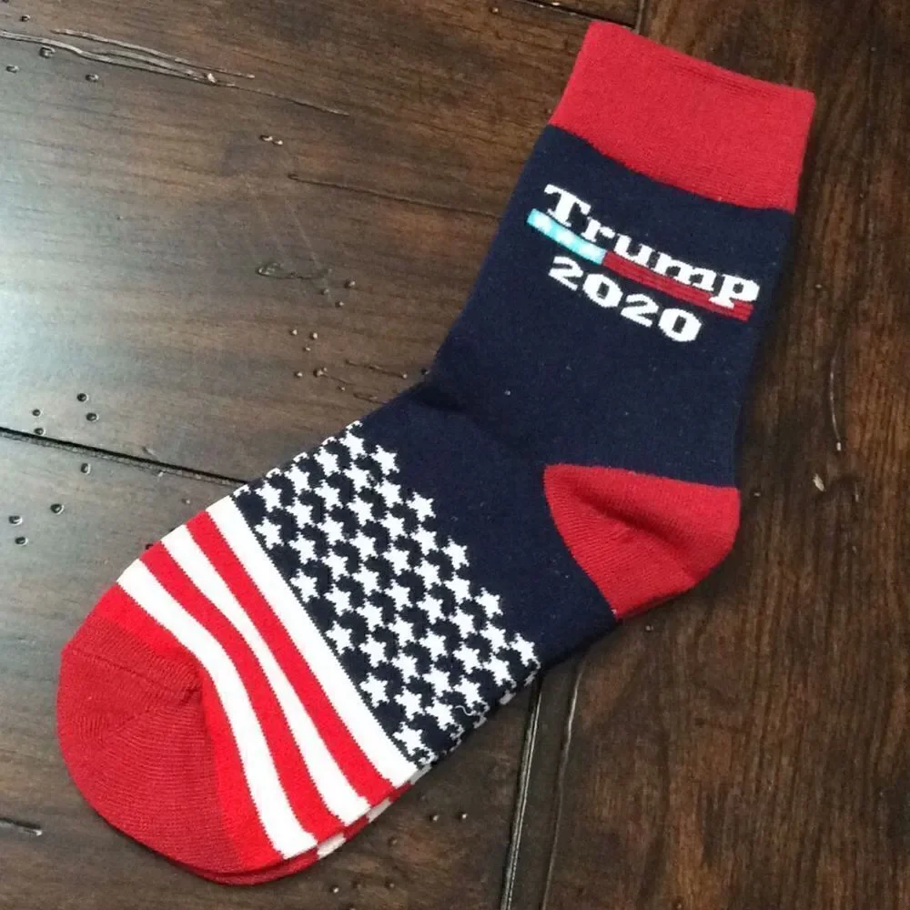 NEW Trump Socks Red White & Blue Stars & Stripes Great gift! Stocking stuffers
